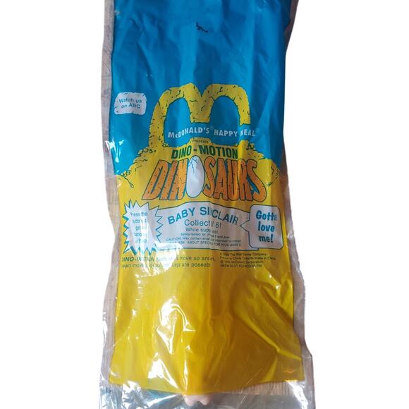 1992 McDonalds Dinosaurs Baby Sinclair Dino Motion Action Figure New in Package - Picture 1 of 2